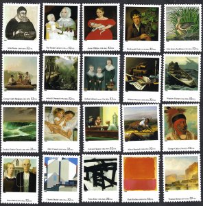 United States #3236a-t 32¢ American Art (1998). Twenty singles. MNH