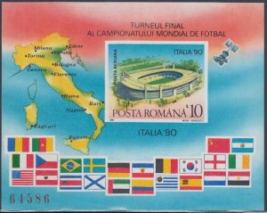 ROMANIA Sc # 3609.1 CPL MNH IMPERF S/S  - 1990 ITALY FIFA WORLD CUP SOCCER