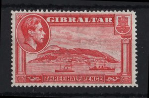 Gibraltar 1938 1½d carmine perf 14 sg123 very fine mint cat £35