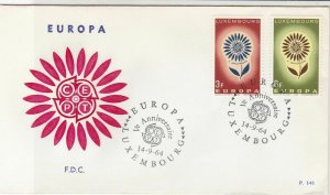 Europa Luxembourg 1964 CEPT Ann. Cancels Flower Pic FDC 2x Stamps CoverRef 25970