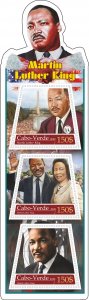 Stamps. Martin Luther King 2020 year 1+1 sheets perforated Cabo Verde
