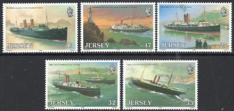 1989 Jersey Scott 522-526 GW Rwy Steamer Service MNH