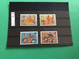 G. B. Medieval knights on Horses mint never hinged stamps  A11946