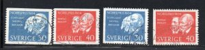 Sweden Sc 673-676 1964 Nobel Prize Winners of 1904 stamp set used