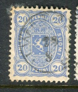 FINLAND; 1875-81 classic Helsingfors print issue used Shade of 20p.