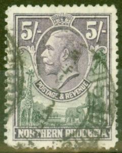 Northern Rhodesia 1925 5s Slate-Grey & Violet SG14 Good Used