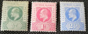 Cayman Islands, 1905, King Edward VII,#8-10, MH, SCV$48.50