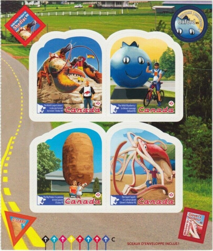 Roadside ATTRACTION-3 = Right Booklet Page of 4 stamps Canada 2011 #2485 MNH