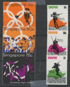 Singapore #116-118/119-121 Unused Single (Complete Set)