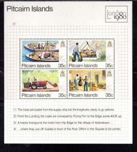 PITCAIRN ISLANDS #192 1980 LONDON '80 STAMP EXIB. MINT VF NH O.G S/S bb