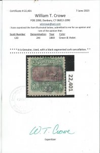 # 120, Used, Fine. 2023 Crowe Cert. CV $ 650.00
