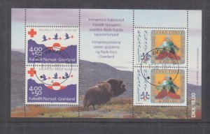 GREENLAND, 1993 Scouts & Red Cross Anniversaries Souvenir Sheet, used.