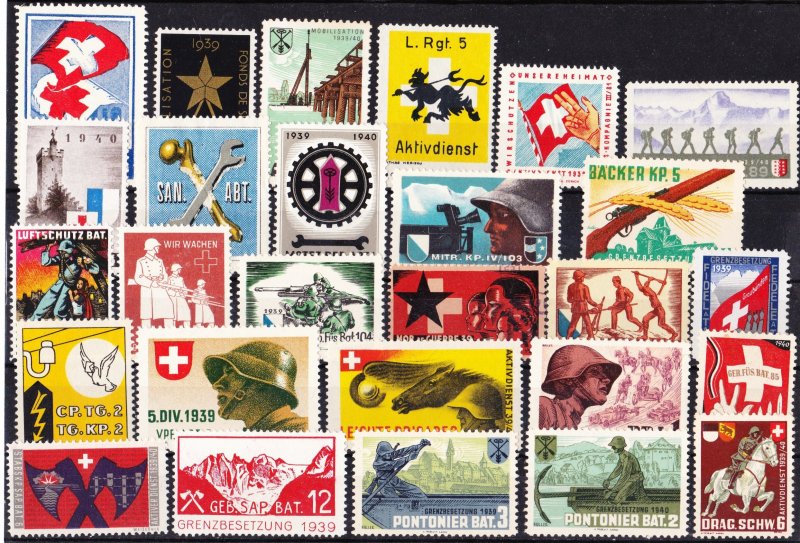 Swiss Military Stamps, Unused, 27 designs (-001)