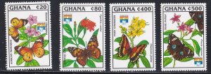 Ghana # 1443 / 1149, Butterflies, Part 1, Mint NH, 1/2 Cat.