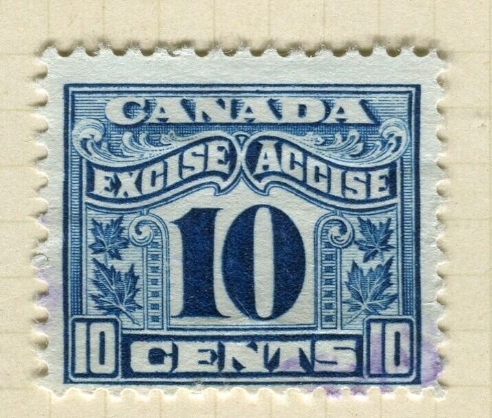 CANADA; Early 1900s Canada Excise Revenue issue fine used 10c. value