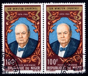 Niger 1965 Sc#C51 SIR WINSTON CHURCHILL Pair Fine Used