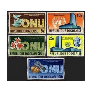 Togo 545-548,C48,MNH.Michel 489-493. UN,20th Ann.1965.Doves,Orchids.Stevenson.