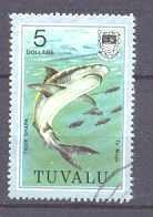 Tuvalu 113 used Fishes(Tiger shark) SCV4.50