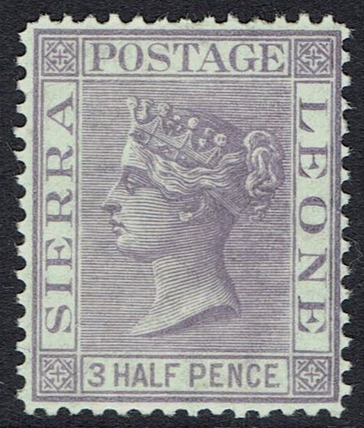 SIERRA LEONE 1876 QV 11/2D WMK CROWN CC PERF 14