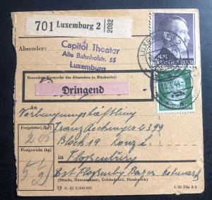 1944 Luxembourg Germany Parcel Cover to Flossenburg KZ Concentration Camp