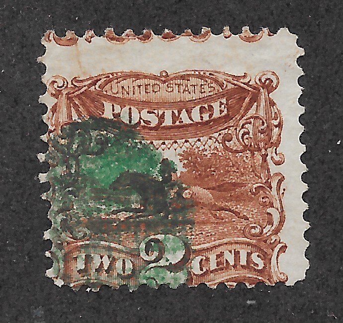 113 Used,  2c. Pictorial, Green Cancel, scv: $80+500,  FREE INSURED SHIPPING