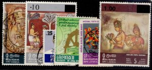 SRI LANKA QEII SG652-657, complete set, USED. Cat £16.