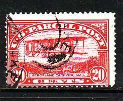 USA-Sc#Q8- id10-used  20c Parcel Post-Planes-1912-13-