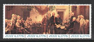 1976 Declaration of Independence Strip of 4 13c Postage Stamps, Sc#1691, MNH, OG