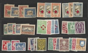 ESTONIA 1920-1940 COLLECTION OF 37 MINT TWO USED MOSTLY COMPLETE SETS