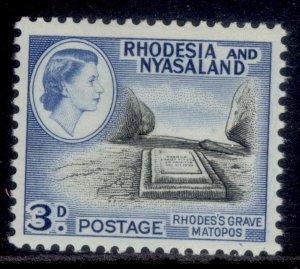 RHODESIA & NYASALAND QEII SG22, 3d black & blue, M MINT.