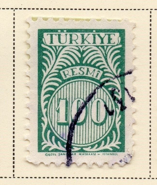 Turkey 1957 Early Issue Fine Used 100k. 086025