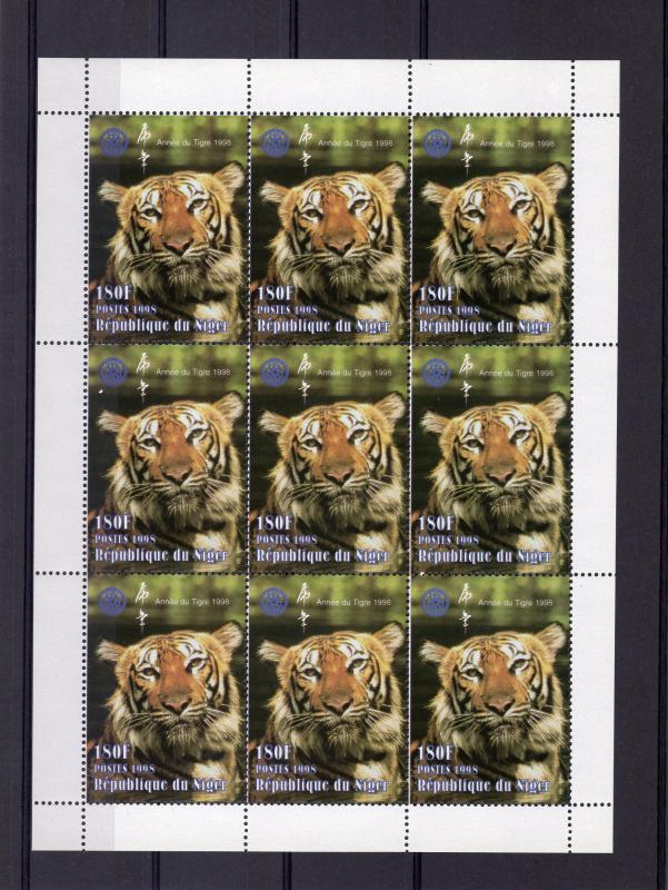 Niger 1998 Rotary Yeat of the Tiger fluorescent white Paper Perforated mnh.vf
