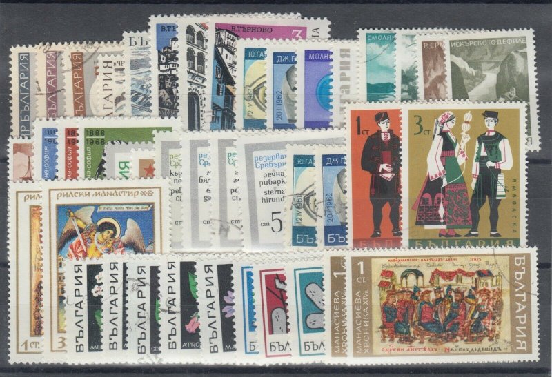 Bulgaria Sc 1521/1743 used. 1966-69 issues, 42 different singles, fresh, sound