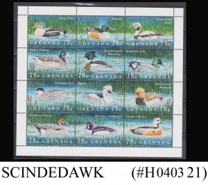 GRENADA - 1995 WATER BIRDS / DUCKS - MIN. SHEET MINT NH