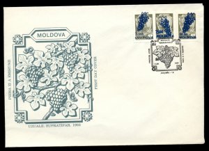 Moldova 1994 Grapes , blue opt FDC