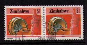 ZIMBABWE Sc# 512 USED FVF PAIR Mbira Drum $1