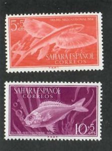 Spanish Sahara; Scott B31-B32; 1954; Unused;  NH; Complete Set; Fish