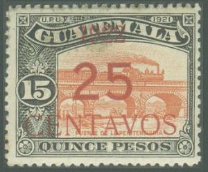 GUATEMALA 191a 25c. on 15p. type II - OG - F/VF - SCV $40.00