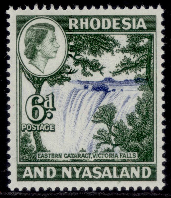 RHODESIA & NYASALAND QEII SG24, 6d ultramarine & deep myrtle-green, NH MINT. 