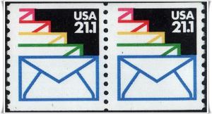 SC#2150 21.1¢ Sealed Envelope Coil Pair MNH 