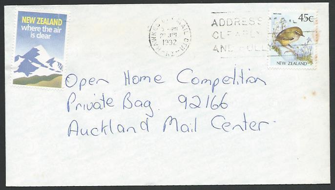 NEW ZEALAND 1992 cover TOURISM CINDERELLA, ................................13261