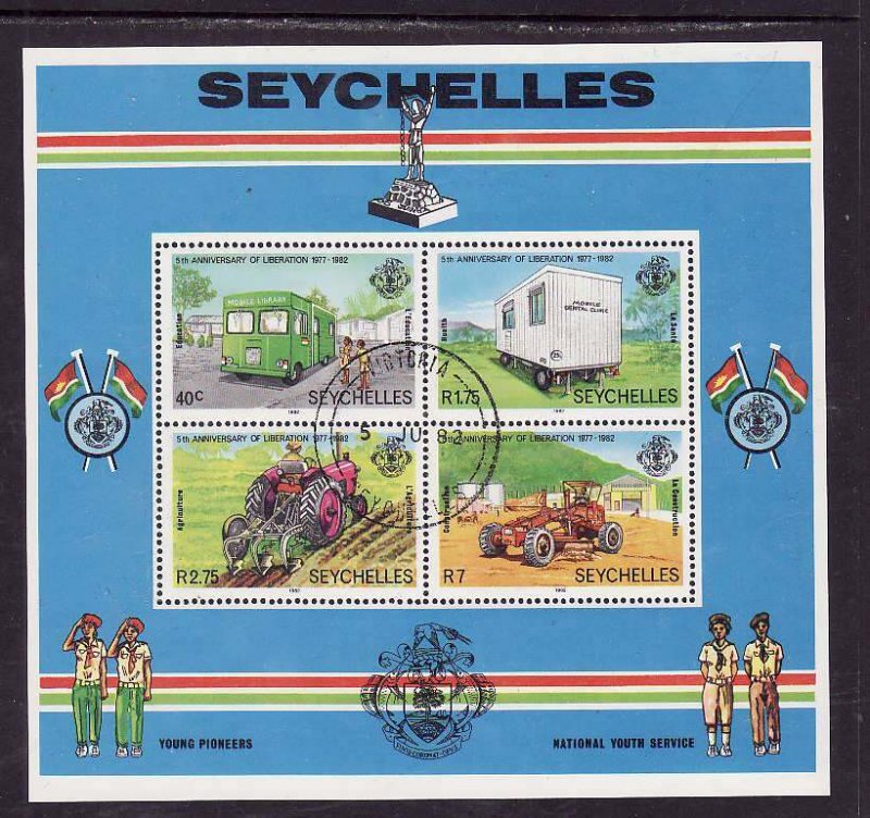 Seychelles-Sc#494a- id7-used set-Liberation anniversary-1982-