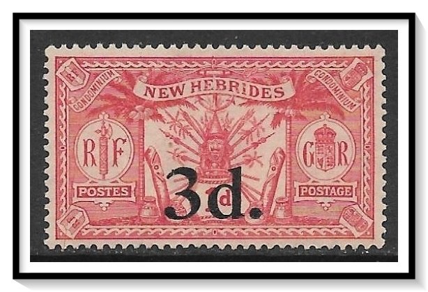 New Hebrides - British #40 Native Idols Surcharged MH