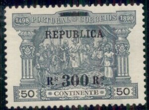 PORTUGAL #197, 300r on 50r Vasco de Gama, surcharged and overprinted in black LH