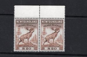 Rare Newfoundland  Revenue. NFR 53 MNH Pair. CV $687.50++!  See Important NOTE.