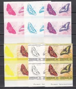 St. Vincent, Union Is., Scott cat. 195 A-B. Butterflies Color Proofs.