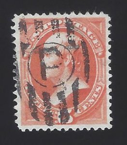 US #152 1870-71 Bright Orange Perf 12 Used VF SCV $220