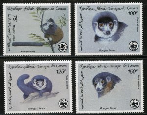 Comoro Islands Scott C171-C174 Unused HOG - 1987 Mongoose Lemurs/WWF-SCV $16.00