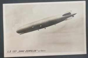 1929 Berlin Germany RPPC Postcard Cover Graz zeppelin LZ 127 In Flight