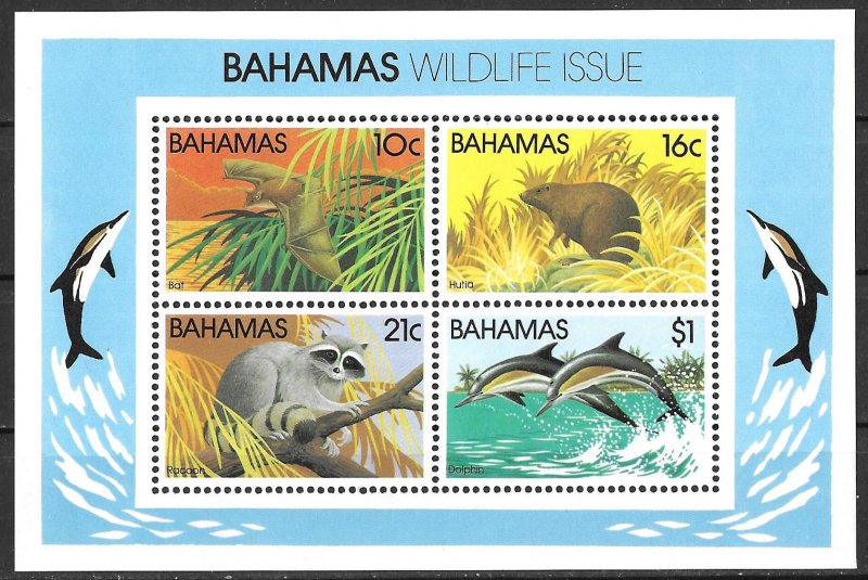 Bahamas Wildlife Series II Souvenir Sheet issue of 1982, Scott 517a MNH